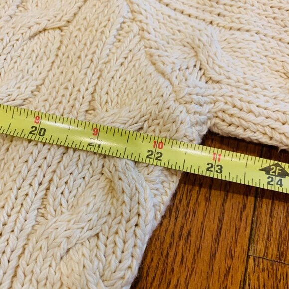 Vintage Polo Ralph Lauren Linen Blend Chunky Cable Knit Sweater Size Large Ivory - Picture 11 of 15